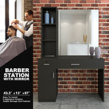#11004 Wall Mount Salon Station Barber Stations Styling Station,Left Shelf Artisthand