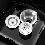 #10093 Shampoo Station with Shampoo Bowl and Drawer, All in One Backwash Sink with USB, 110V Outlets, Hair Dryer Holes and P Trap Artist hand