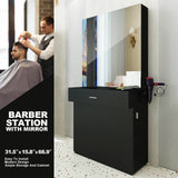 #11008 Wall Mount Salon Station Barber Stations Styling Station with Mirror Artist hand