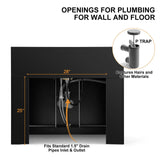 #10093 Shampoo Station with Shampoo Bowl and Drawer, All in One Backwash Sink with USB, 110V Outlets, Hair Dryer Holes and P Trap Artist hand