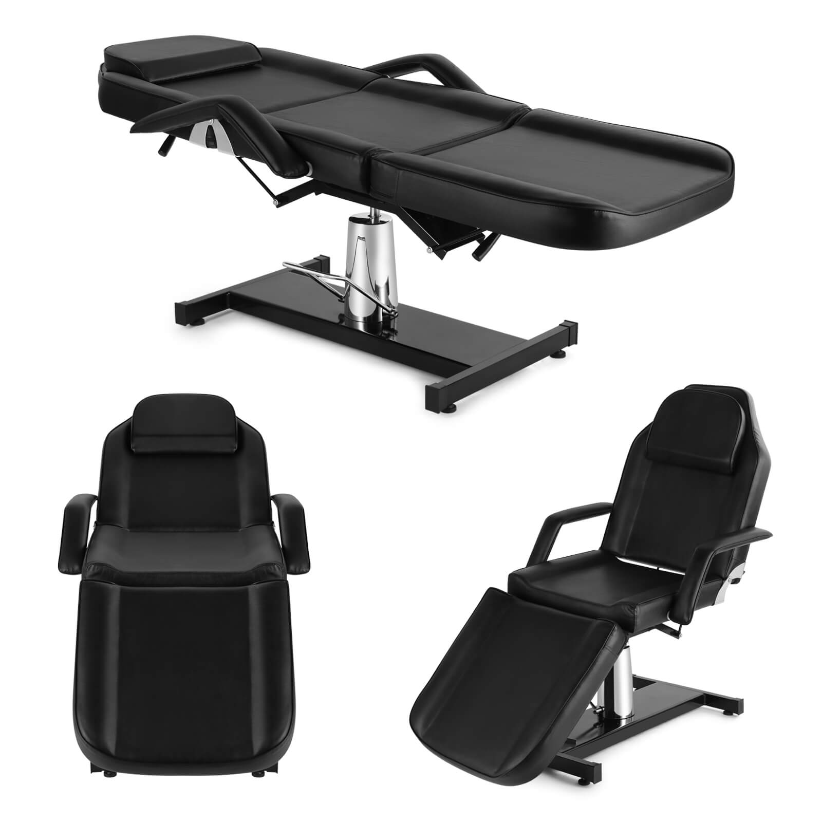 TTC-1-001-HD black hydraulic tattoo chair with wheels - Hair-hub.com