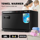 Toalla caliente de 18L, calentador de toallas de salón, gabinete caliente para tratamientos faciales, peluquero, esteticista (negro)