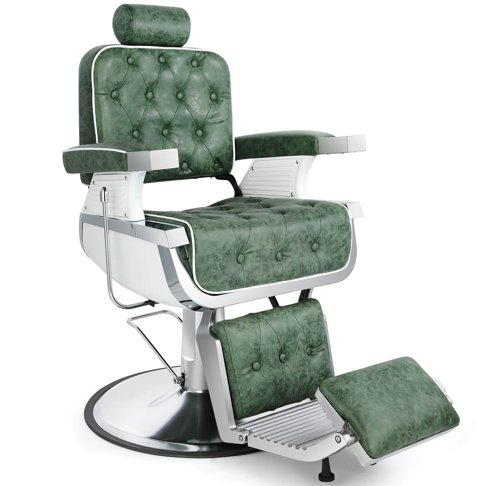 #5274 Vintage Heavy Duty Recline Hydraulic Barber Chair (Green)