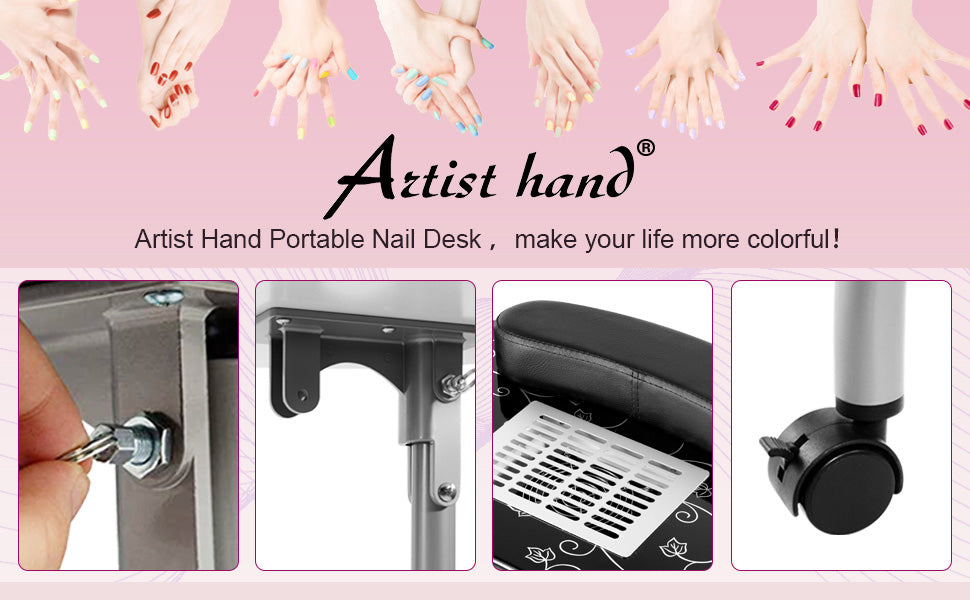 Mesa de uñas portátil Escritorio de uñas Mesa de manicura para uñas