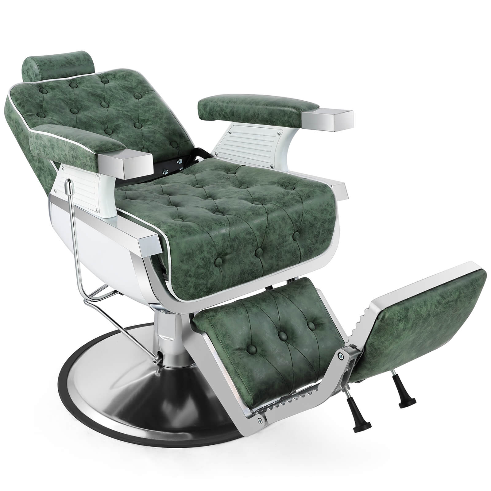 #5274 Silla de peluquero hidráulica reclinable de servicio pesado vintage (verde)