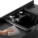 #10093 Shampoo Station with Shampoo Bowl and Drawer, All in One Backwash Sink with USB, 110V Outlets, Hair Dryer Holes and P Trap Artist hand